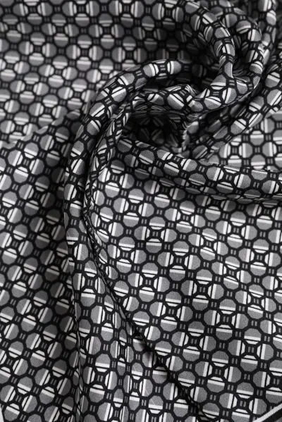 Pre-owned Dolce & Gabbana Black White Patterned Square Foulard Men's Scarf () In Multi