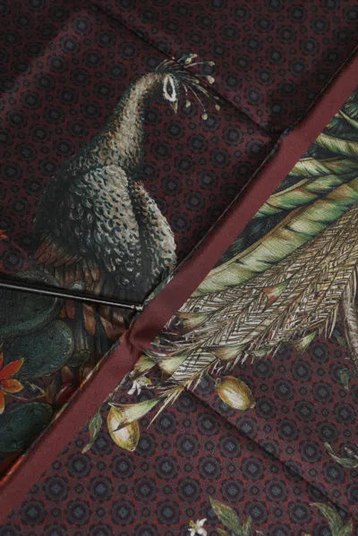Pre-owned Dolce & Gabbana Brown Peacock Print Square Men Foulard Men's Scarf ()