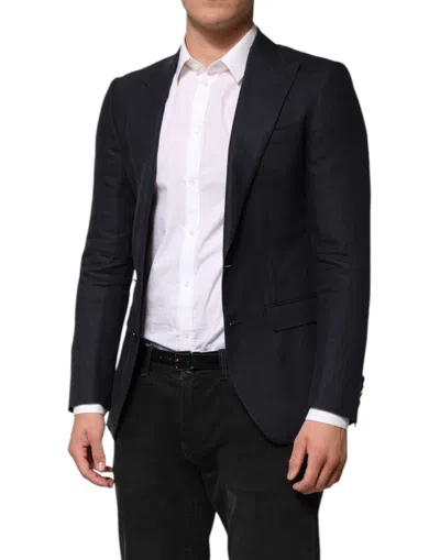 Pre-owned Dolce & Gabbana Dark Blue Single Breasted Men Suit Men's Blazer ()