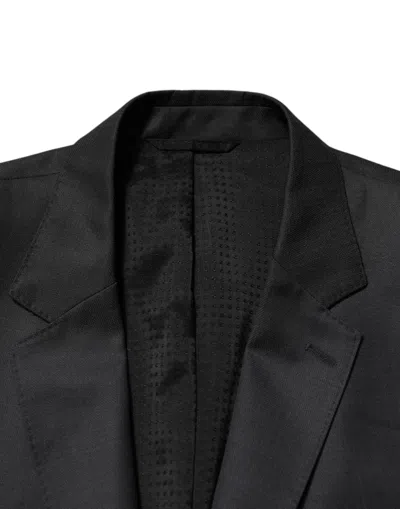 Dolce & Gabbana Dark Gray Wool Single Breasted 2 Piece Suit In Black