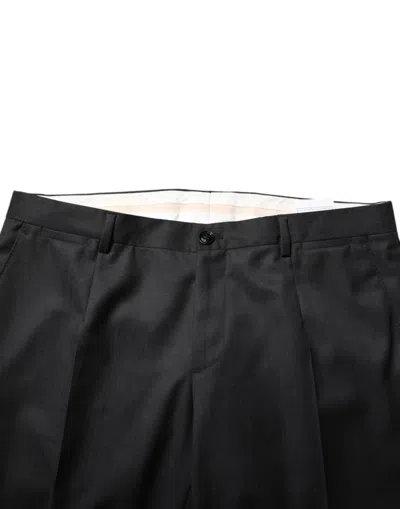 Dolce & Gabbana Dark Gray Wool Single Breasted 2 Piece Suit In Black
