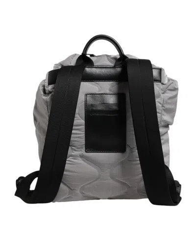 Pre-owned Dolce & Gabbana Gray Milano Print Drawstring Travel Backpack Men's Bag ()