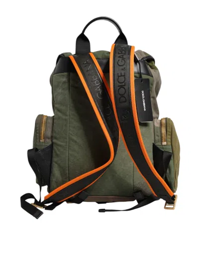 Dolce & Gabbana Military Green Patchwork Rucksack Backpack Men's Bag