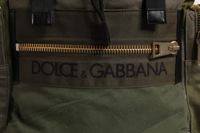 Dolce & Gabbana Military Green Patchwork Rucksack Backpack Men's Bag