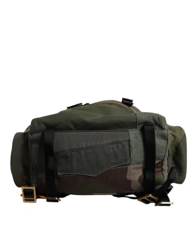 Dolce & Gabbana Military Green Patchwork Rucksack Backpack Men's Bag