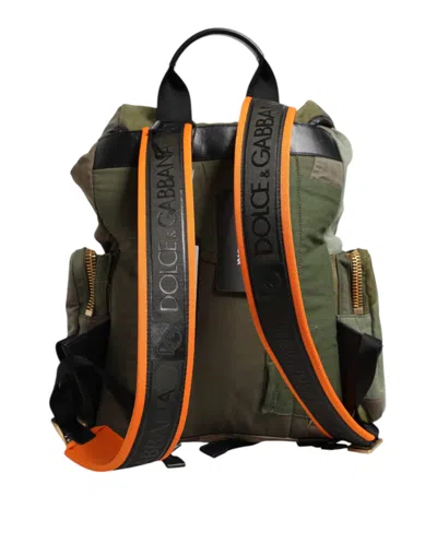 Dolce & Gabbana Military Green Patchwork Rucksack Backpack Men's Bag