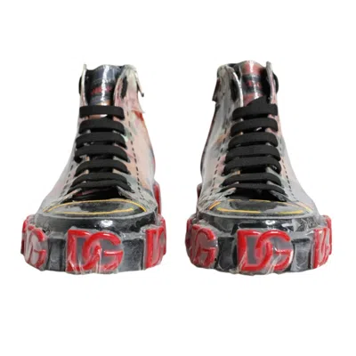 Pre-owned Dolce & Gabbana Multicolor Camouflage High Top Sneakers Men's Shoes ()