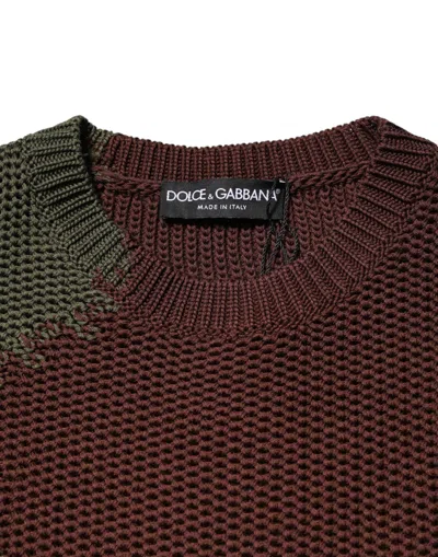 Dolce & Gabbana Multicolor Cotton Abstract Men Pullover Sweater In Multi
