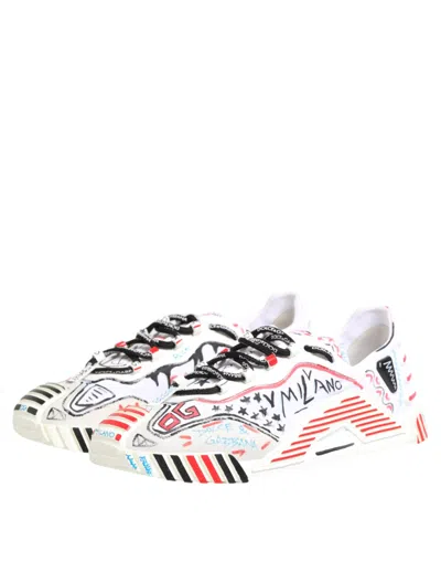 Dolce & Gabbana New York Ns1 Hand-painted Sneakers In Multi