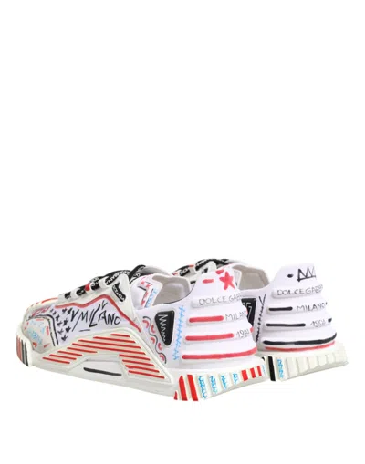 Dolce & Gabbana New York Ns1 Hand-painted Sneakers In Multi