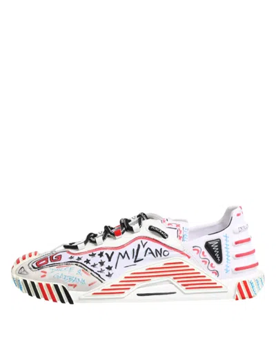 Dolce & Gabbana New York Ns1 Hand-painted Sneakers In Multi