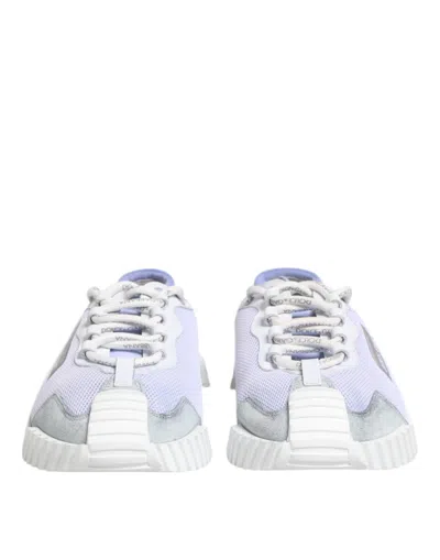Pre-owned Dolce & Gabbana Purple White Ns1 Lace Up Low Top Sneakers Men's Shoes ()