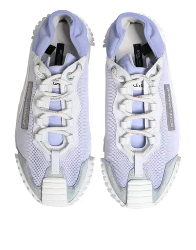 Pre-owned Dolce & Gabbana Purple White Ns1 Lace Up Low Top Sneakers Men's Shoes ()