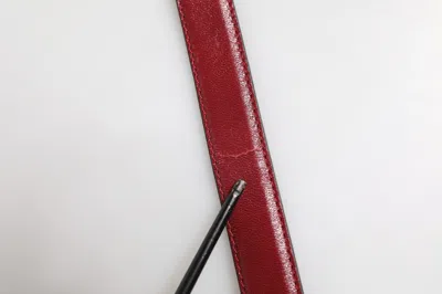 Pre-owned Dolce & Gabbana Red Classic Metal Dg Logo Buckle Men's Belt ()