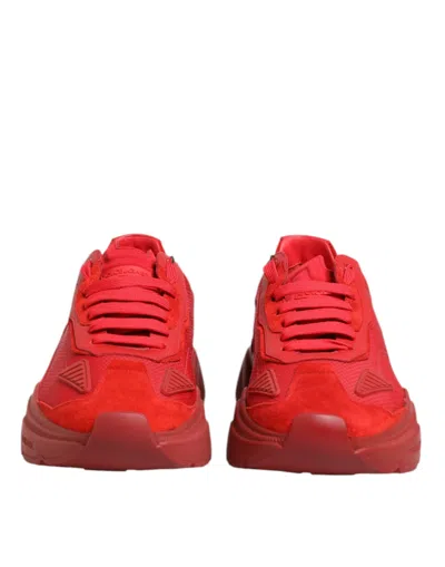 Pre-owned Dolce & Gabbana Red Leather Daymaster Low Top Sneakers Men's Shoes ()