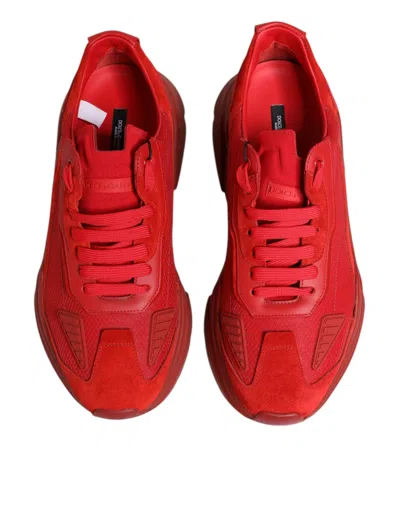 Pre-owned Dolce & Gabbana Red Leather Daymaster Low Top Sneakers Men's Shoes ()