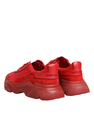 Pre-owned Dolce & Gabbana Red Leather Daymaster Low Top Sneakers Men's Shoes ()