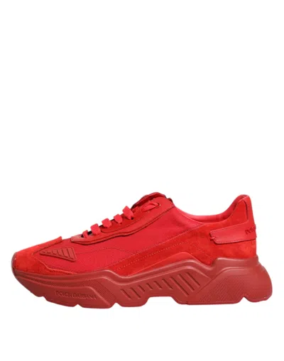Pre-owned Dolce & Gabbana Red Leather Daymaster Low Top Sneakers Men's Shoes ()