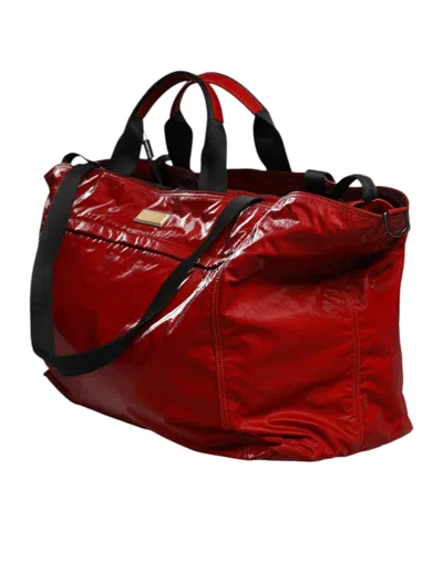 Dolce & Gabbana Red Nylon Hand Shoulder Duffel Travel Men's Bag