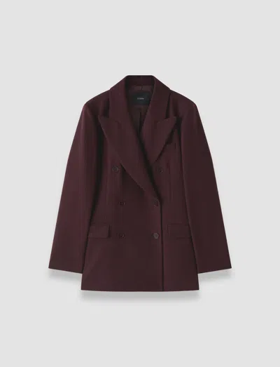 Joseph Valery Flannel Wool Jacket In Burgundy