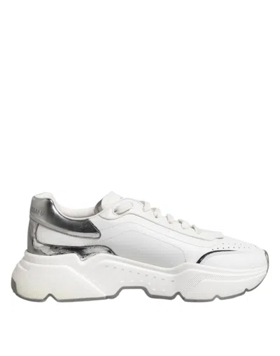 Pre-owned Dolce & Gabbana White Daymaster Leather Low Top Sneakers Men's Shoes ()
