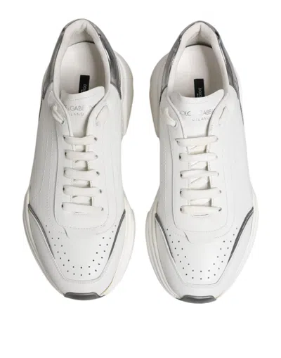 Pre-owned Dolce & Gabbana White Daymaster Leather Low Top Sneakers Men's Shoes ()