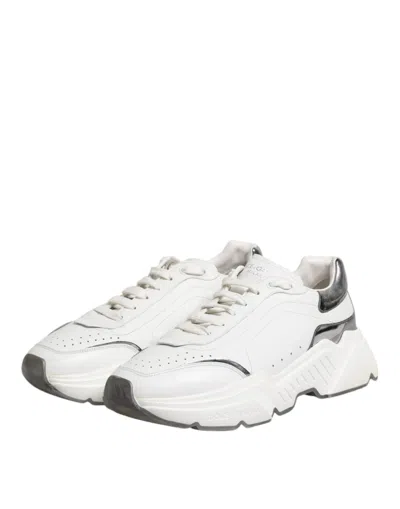 Pre-owned Dolce & Gabbana White Daymaster Leather Low Top Sneakers Men's Shoes ()
