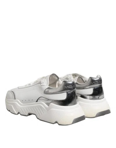 Pre-owned Dolce & Gabbana White Daymaster Leather Low Top Sneakers Men's Shoes ()