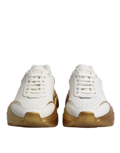 Pre-owned Dolce & Gabbana White Gold Daymaster Low Top Sneakers Women's Shoes ()