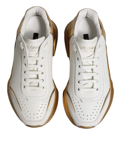 Pre-owned Dolce & Gabbana White Gold Daymaster Low Top Sneakers Women's Shoes ()
