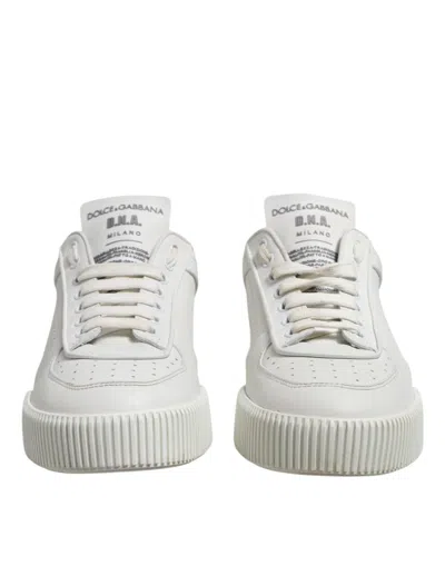 Pre-owned Dolce & Gabbana White Leather Miami Low Top Sneakers Men's Shoes ()