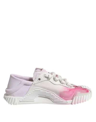 Pre-owned Dolce & Gabbana White Ns1 Lace Up Low Top Sneakers Women's Shoes ()