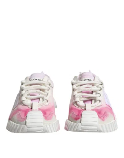 Pre-owned Dolce & Gabbana White Ns1 Lace Up Low Top Sneakers Women's Shoes ()