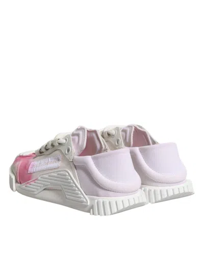Pre-owned Dolce & Gabbana White Ns1 Lace Up Low Top Sneakers Women's Shoes ()
