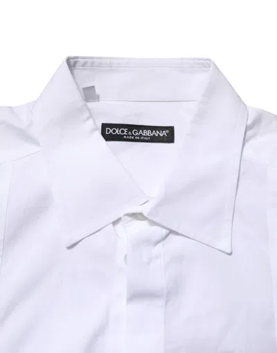Pre-owned Dolce & Gabbana White Poplin Cotton Formal Men Dress Men's Shirt ()