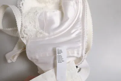 Dolce & Gabbana White Silk Balconette Non Wire Bra Women's Underwear In White