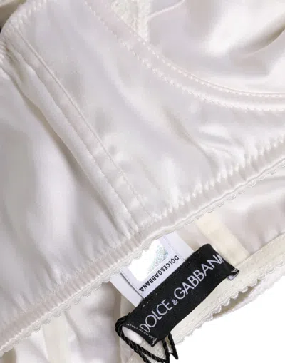 Dolce & Gabbana White Silk Balconette Non Wire Bra Women's Underwear In White