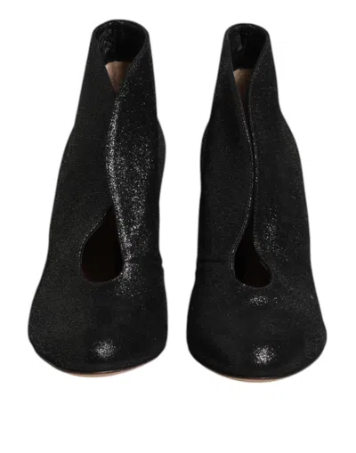 Gianvito Rossi Metallic Black Pump Stiletto Heels Women's Shoes In Black