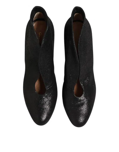 Gianvito Rossi Metallic Black Pump Stiletto Heels Women's Shoes In Black
