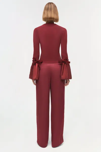 Simkhai Agata Taffeta Knit Top In Oxblood In Red