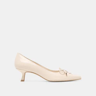 Dolce Vita Clarie Heels Bone Crinkle Patent Leather In Multi