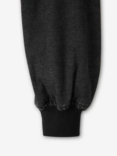 Alexander Wang Women Slate Denim Bomber Jacket In Black