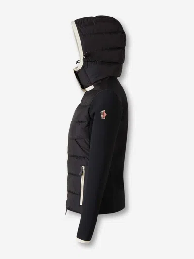 Moncler Grenoble Women Padded Sweatshirt With Hood And Zip In Black