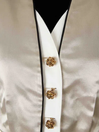 Chloé Blazer With Structured Cuts In Metallic