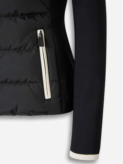 Moncler Grenoble Women Padded Sweatshirt With Hood And Zip In Black
