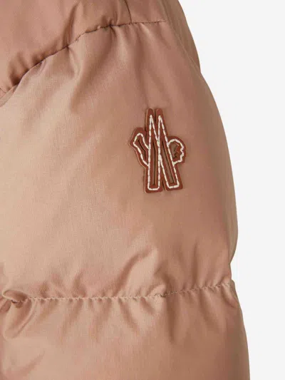 Moncler Nisene Hooded Belted Quilted Ripstop Down Ski Jacket In Pink