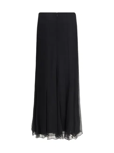 Chloé Chloe Textured Silk-chiffon Maxi Skirt In Black