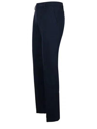 Dondup Stretch Gabardine Trousers In Blue