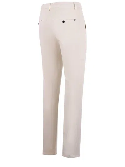 Dondup "spiritissimo" Stretch Gabardine Trousers In Neutral