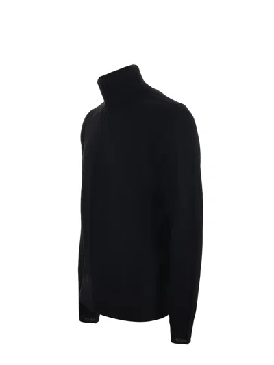 Paolo Pecora Wool Turtleneck Sweater In Black